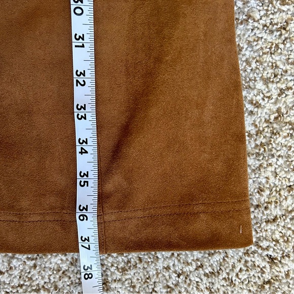 Abercrombie and Fitch Faux Suede Brown Front Button Tank Mini Dress Large Tall - Picture 6 of 7
